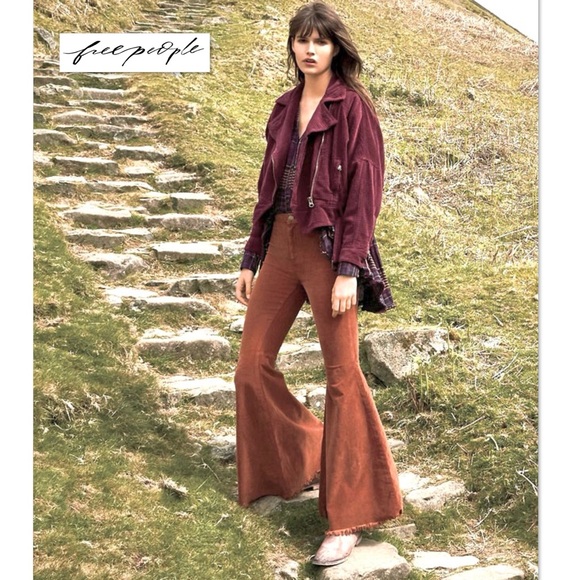 We The Free People Just Float On Corduroy Flare Jeans Pants 25 Bell Bottom 70s - Picture 3 of 16